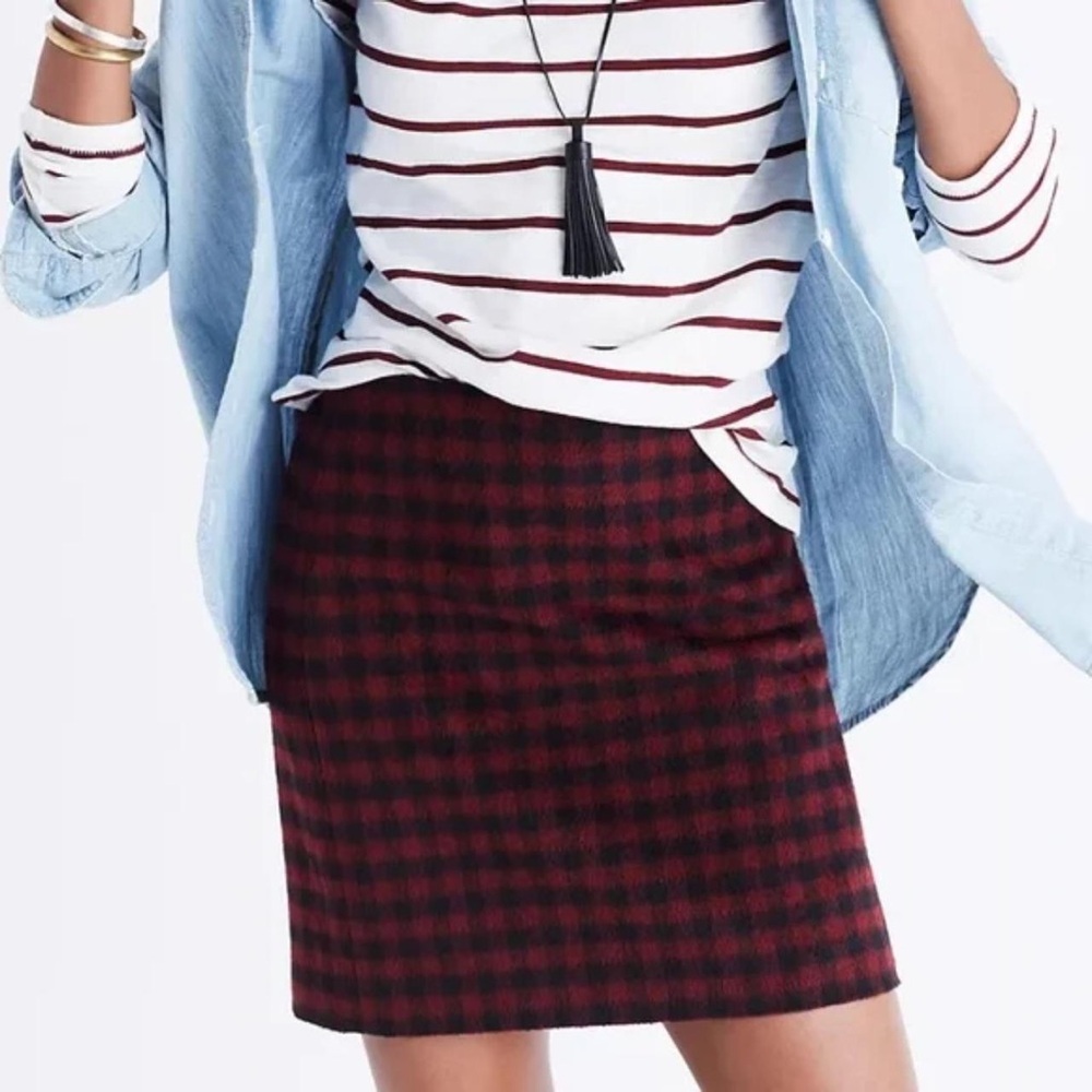 Madewell buffalo checkered wool blend mini skirt
